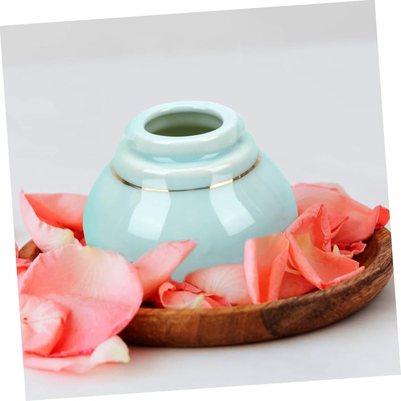Blue Ceramic Refillable Ointment Jar Cream Lotion Container For Travel Home Use - Image 4